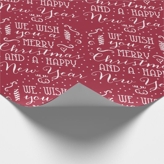 Wij wensen u een prettig kerstfeest en een gelukki cadeaupapier (Hoek)