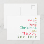 Wij wensen u een prettig kerstfeest en een gelukki feestdagenkaart (Voorkant / Achterkant)