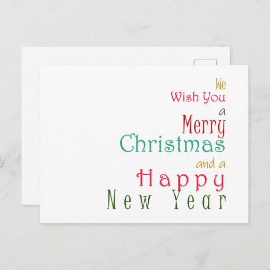 Wij wensen u een prettig kerstfeest en een gelukki feestdagenkaart (Voorkant / Achterkant)