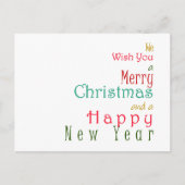 Wij wensen u een prettig kerstfeest en een gelukki feestdagenkaart (Voorkant)