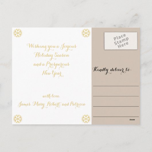 Wij wensen u een prettig kerstfeest en een gelukki feestdagenkaart (Achterkant)