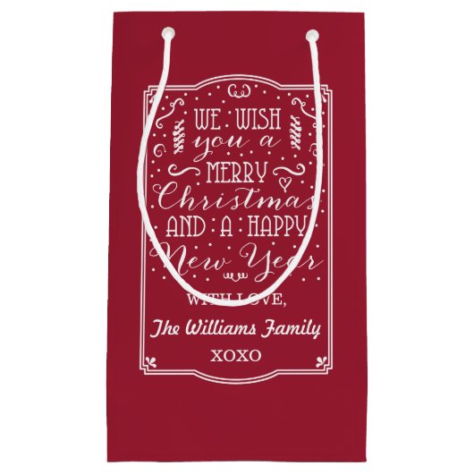 Wij wensen u een prettig kerstfeest en een gelukki klein cadeauzakje (Voorkant)