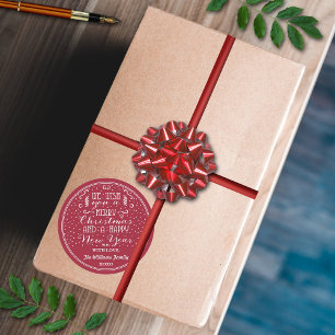 Wij wensen u een prettig kerstfeest en een gelukki ronde sticker