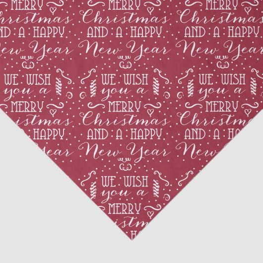 Wij wensen u een prettig kerstfeest en een gelukki tissuepapier (Detail)
