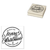 Wij wensen u een prettig kerstfeest en gelukkig ni rubberstempel (Gestempeld)