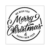 Wij wensen u een prettig kerstfeest en gelukkig ni rubberstempel (Afrduk)