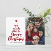 Wij wensen u een prettig kerstfeest kerstkaart (Staand voorkant)