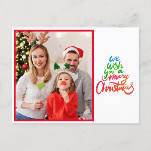 Wij wensen u een prettig kerstfotoscript briefkaart