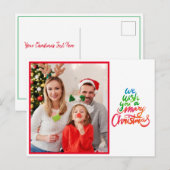 Wij wensen u een prettig kerstfotoscript briefkaart (Voorkant / Achterkant)
