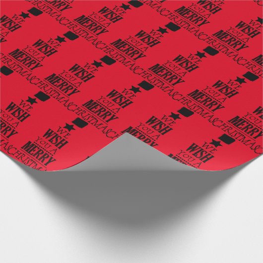 Wij wensen u een prettig kerstpapier cadeaupapier (Hoek)