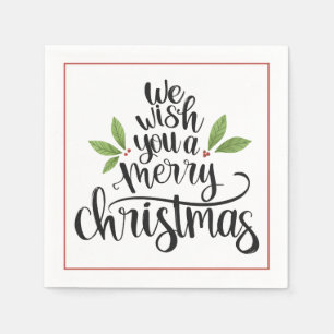 Wij wensen u een prettig kerstscript servet