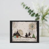 Wij wensen u een prettig kerstSilhouette Feestdagenkaart (Staand voorkant)