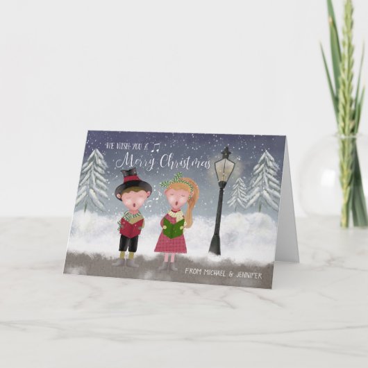 Wij wensen u een prettige Kaart voor kerstkartonne (Voorkant)