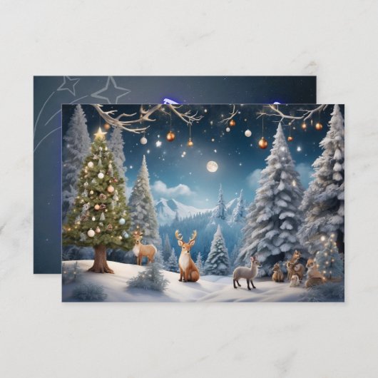 Wij wensen u een prettige kerstdag bedankkaart (Voorkant / Achterkant)