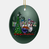 Wij wensen u een prettige kerstdag keramisch ornament (Rechts)