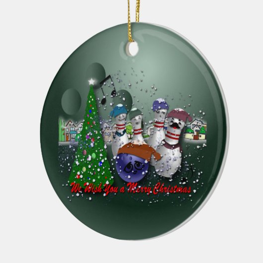 Wij wensen u een prettige kerstdag keramisch ornament (Links)