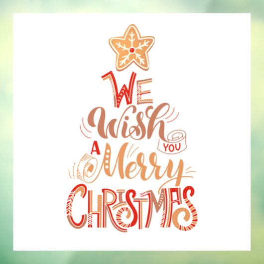 Wij wensen u een prettige kerstdag raamsticker (Vel 3)
