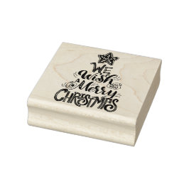 Wij wensen u een prettige kerstdag rubberstempel