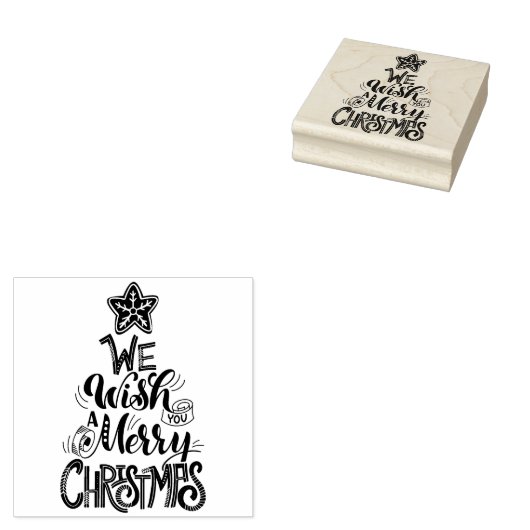 Wij wensen u een prettige kerstdag rubberstempel (Gestempeld)