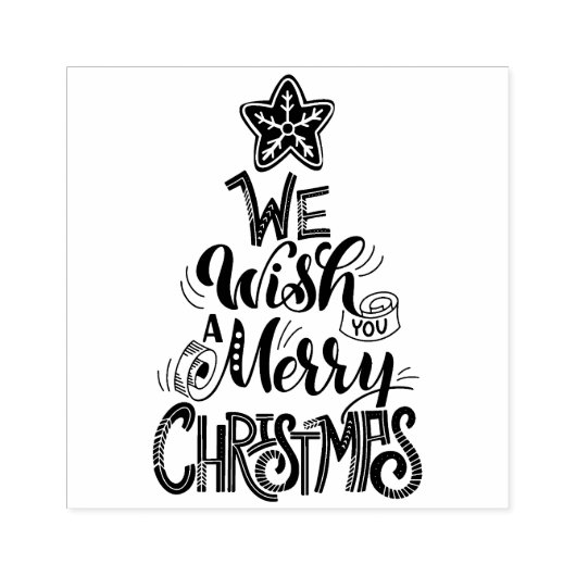 Wij wensen u een prettige kerstdag rubberstempel (Afrduk)