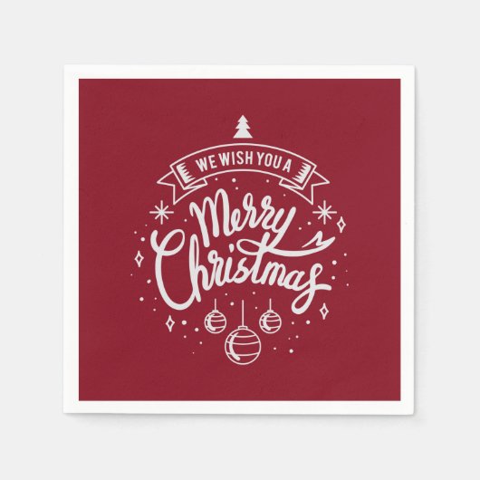 Wij wensen u een prettige kerstdag servet (Voorkant)