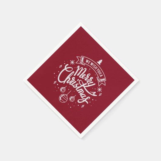 Wij wensen u een prettige kerstdag servet (Hoek)