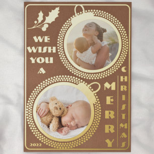 Wij wensen u een prettige kerstdag   Twee unieke f Folie Feestdagenkaart