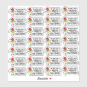 Wij wensen u een prettige kerstfeestelijke Koe. Sticker (Vel)