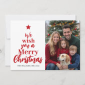 Wij wensen u een prettige kerstfotokaart feestdagenkaart (Voorkant)