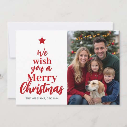 Wij wensen u een prettige kerstfotokaart feestdagenkaart (Voorkant)