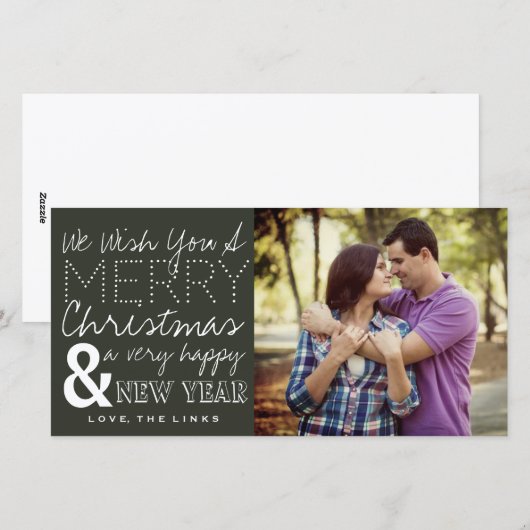 Wij wensen u een prettige kerstfotokaart feestdagenkaart (Voorkant / Achterkant)