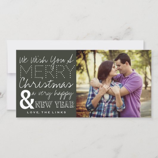 Wij wensen u een prettige kerstfotokaart feestdagenkaart (Voorkant)