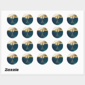 Wij wensen u een prettige kerstgouden Bow Green Ronde Sticker (Vel)