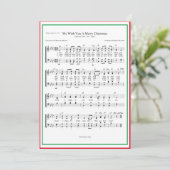 Wij wensen u een prettige kerstmuziek feestdagenkaart (Staand voorkant)