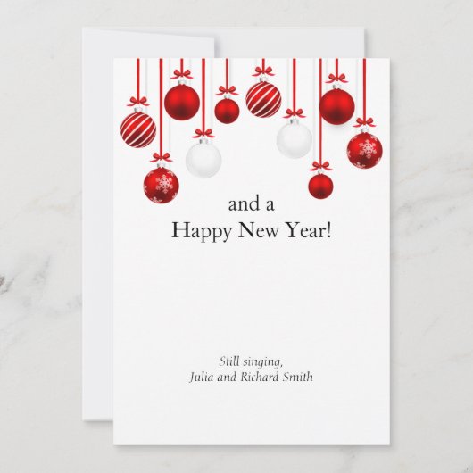 Wij wensen u een prettige kerstmuziek feestdagenkaart (Achterkant)