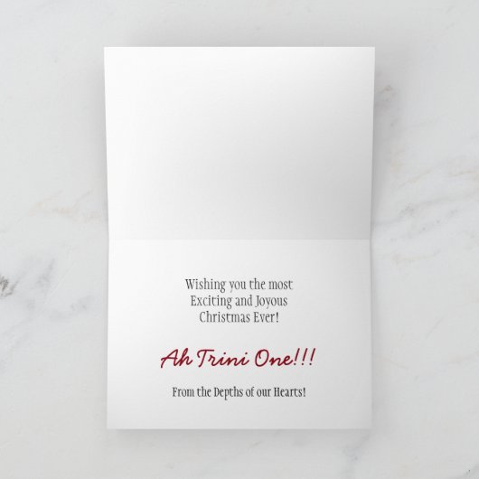 Wij wensen u een Trini-kerst. Feestdagen Kaart (Binnen)