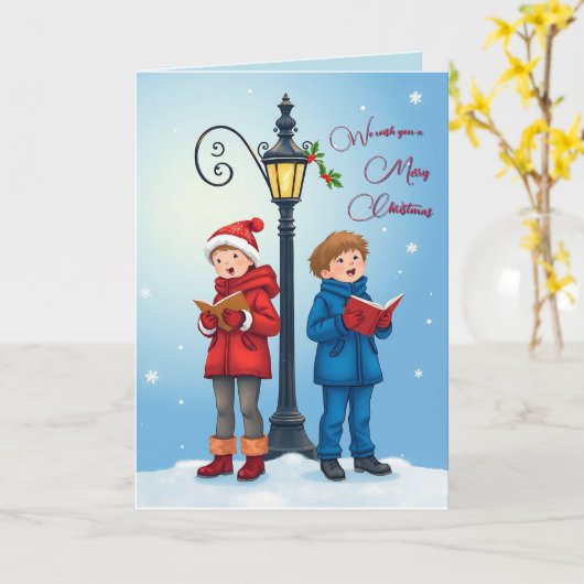 Wij wensen u een vrolijk gevouwen Wenskaart met ke Kaart (Gele Bloem)