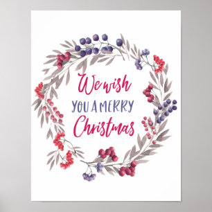 Wij wensen u een Vrolijk Kerst poster print