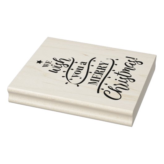 Wij wensen u een vrolijk kerstboomontwerp rubberstempel (Stempel)