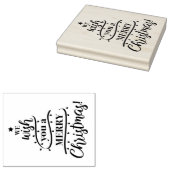 Wij wensen u een vrolijk kerstboomontwerp rubberstempel (Gestempeld)