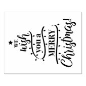 Wij wensen u een vrolijk kerstboomontwerp rubberstempel (Afrduk)