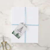 Wij wensen u een vrolijk kerstbos cadeaulabel (Met Touw)