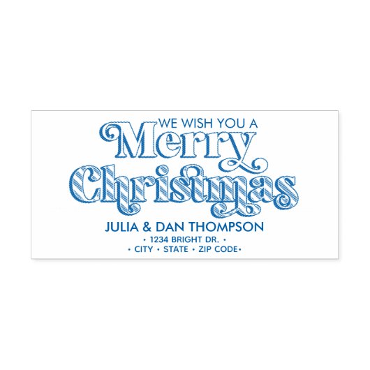 Wij wensen u een vrolijk kerstcadeau op maat zelfinktende stempel (Design)