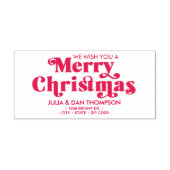 Wij wensen u een vrolijk kerstcadeau op maat zelfinktende stempel (Design)