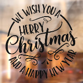Wij wensen u een vrolijk Kerstfeest Bedrijf Raamsticker (Vel 2)