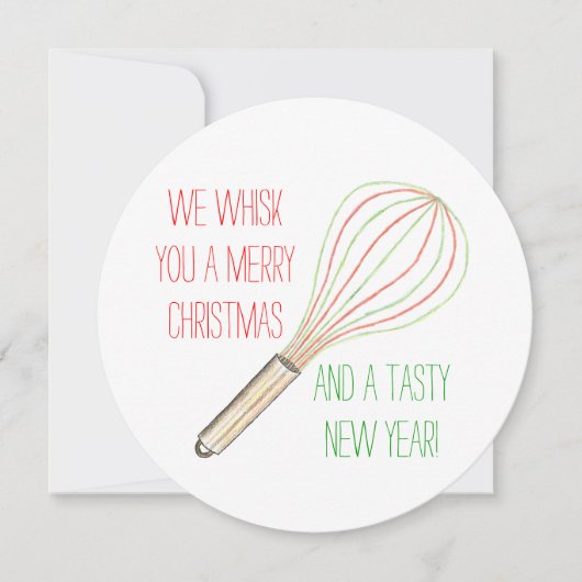 Wij wensen u een vrolijk kerstfeest en een smakeli kaart (Voorkant)