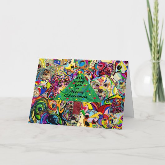 Wij wensen u een vrolijk kerstfeest feestdagen kaart (Voorkant)