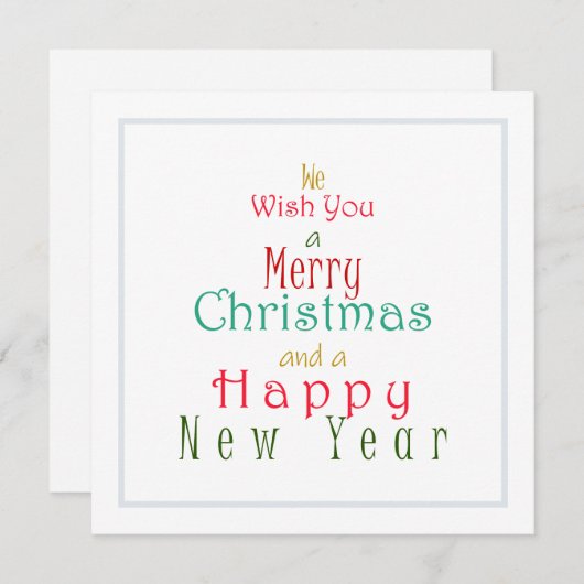 "Wij wensen u een vrolijk kerstfeest" Feestdagenkaart (Voorkant / Achterkant)