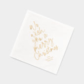 Wij wensen u een vrolijk kerstfeest folie servetten (Links)