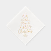 Wij wensen u een vrolijk kerstfeest folie servetten (Rechts)